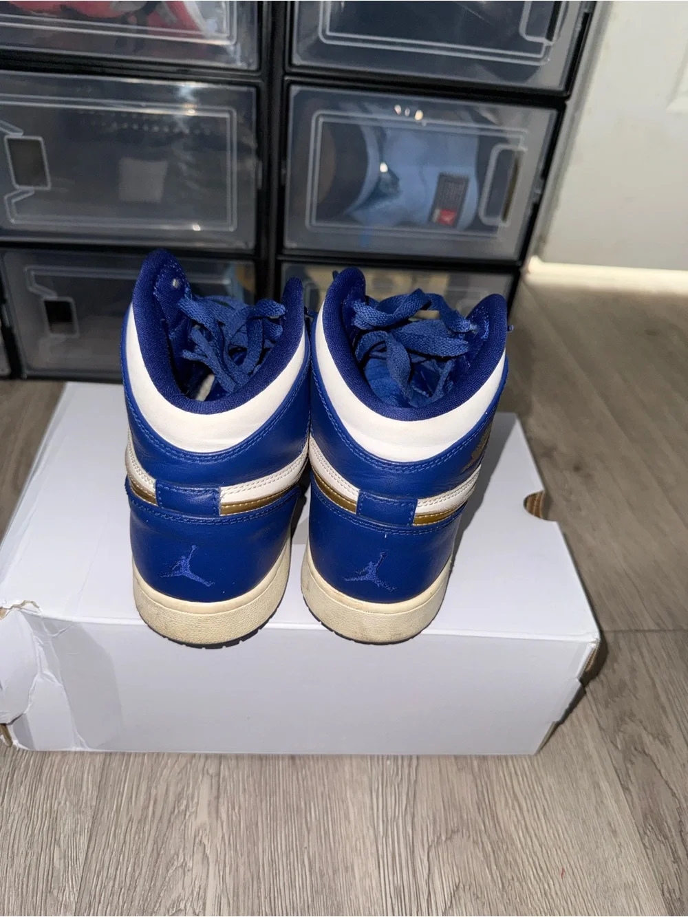 Jordan Men’s High-Top Sneakers in Blue and White